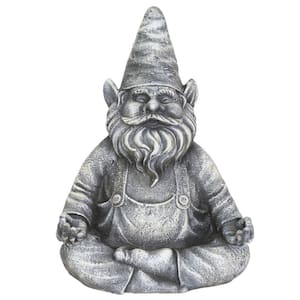 Grey Gnamaste Gnome Garden Statue