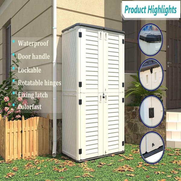 Decksplore 515 Gal. Deck Box White Double-Layered Outdoor Storage