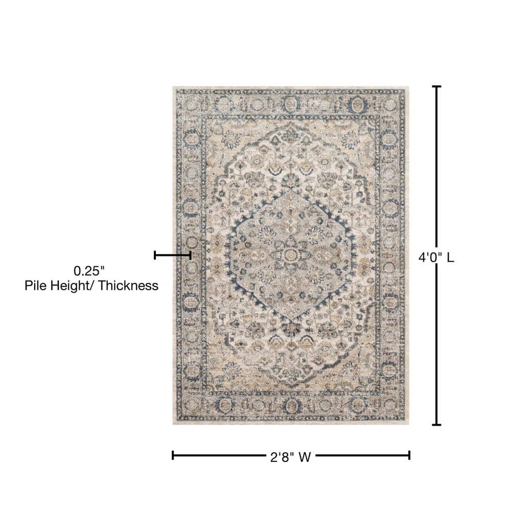 Natural and Light Grey Reversible Rectangular Synthetic Rug