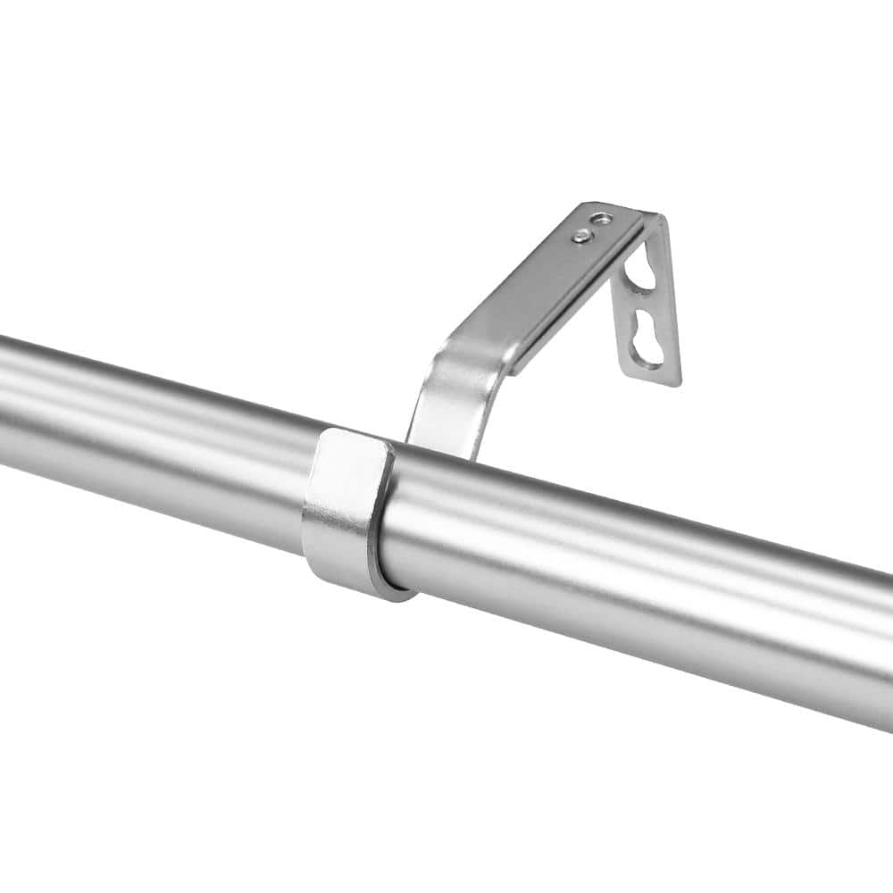Brushed Nickel Curtain Rod with Faceted Crystal Finials, 66-120"