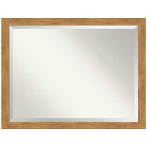 Carlisle Blonde 44 in. W x 34 in. H Wood Framed Beveled Wall Mirror in Unfinished Wood