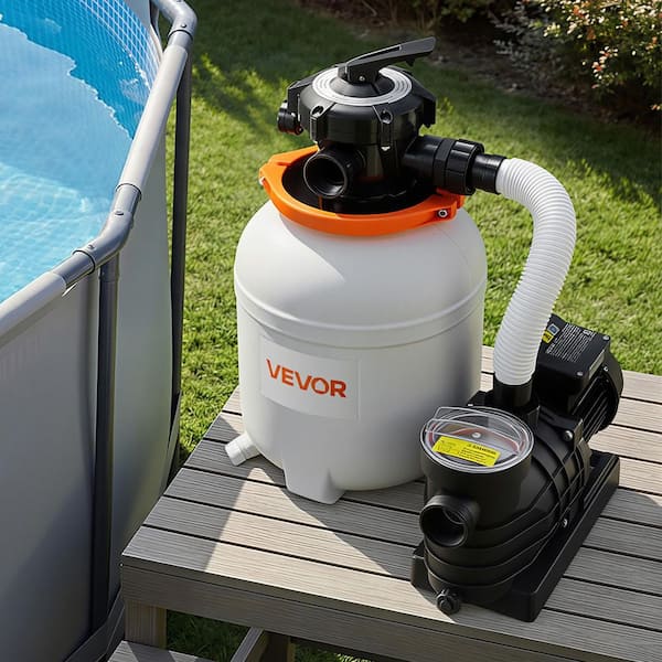 FlashPure 12 in. 0.5 HP Above Ground Pool Sand Filter Pump with Timer, 3000 GPH