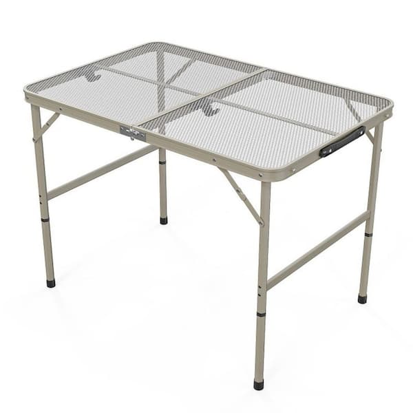 Outdoor 23.6 in. Square Aluminum a Picnic Table. Seats 4 People without Parachute Holes