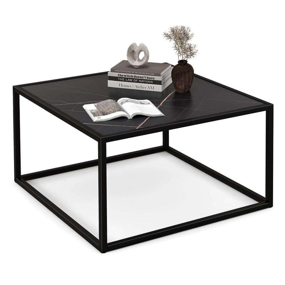 Black metal square on sale coffee table