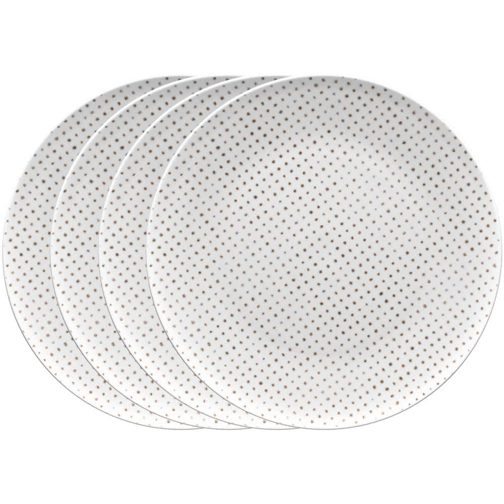 Khaki Hammock 11 in. Khaki Porcelain Dots Coupe Dinner Plates (Set of 4) -  Noritake, 9354-406BD