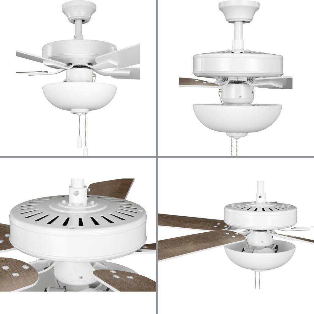 AirPro 52'' White and Antique Wood Ceiling Fan with LED Light