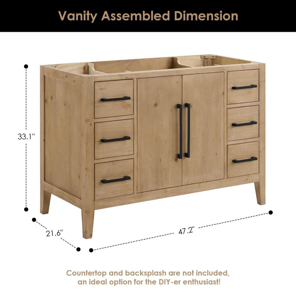 Laurel 47.2" Weathered Fir Freestanding Bathroom Vanity Base