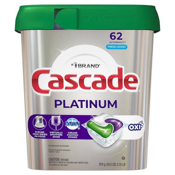 Cascade Plantinum + Oxi ActionPacs Fresh Scent Dishwasher Detergent (62-Count)