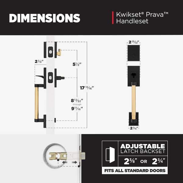 Kwikset Prava Single Cylinder Keyed Entry Door Handleset W/ Prava