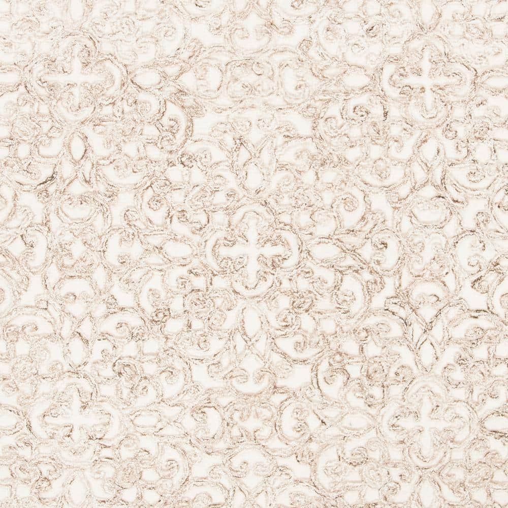 Brown and Ivory Hand-Tufted Wool Area Rug, 8' x 10'