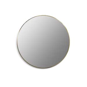 Liceo 42 in. W x 42 in. H Medium Round Aluminum Framed Wall Bathroom Vanity Mirror in Brushed Gold