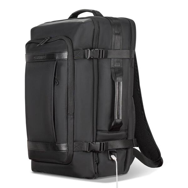 CHAMPS Onyx Collection 20.5 in., Black Nylon Carry-on Backpack