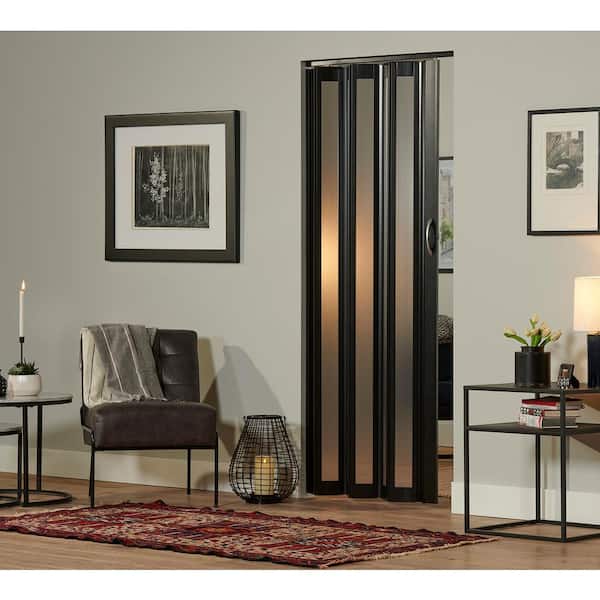 Spectrum Century 36 in. x 80 in. Black Frosted Vinyl Accordion