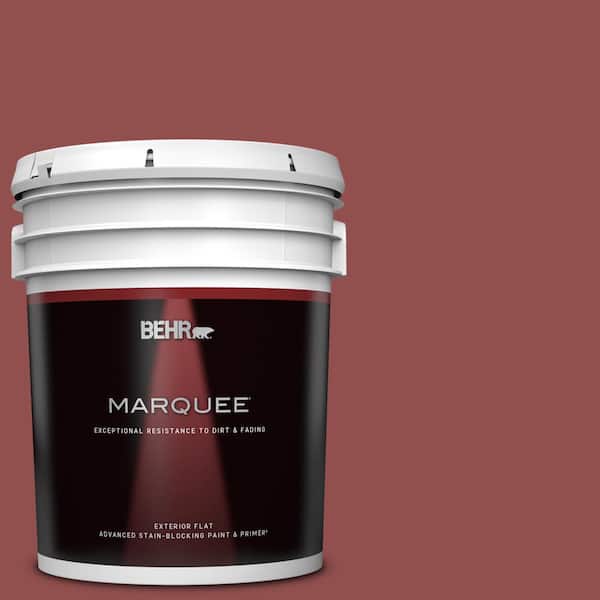 BEHR MARQUEE 5 gal. #PPU1-08 Pompeian Red Flat Exterior Paint & Primer