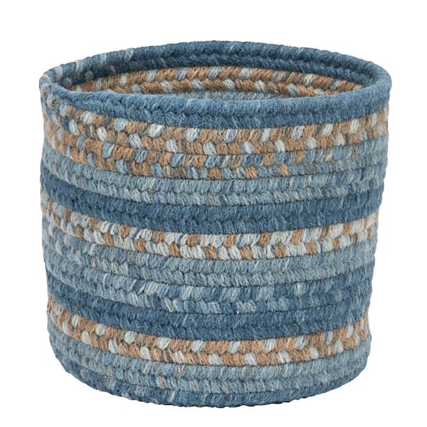 Colonial Mills Acre Small Space Wool Basket Monaco Blue 10 in. x 10 in. x 8 in.