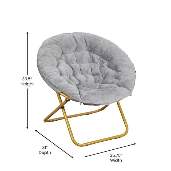 White and gold store saucer chair