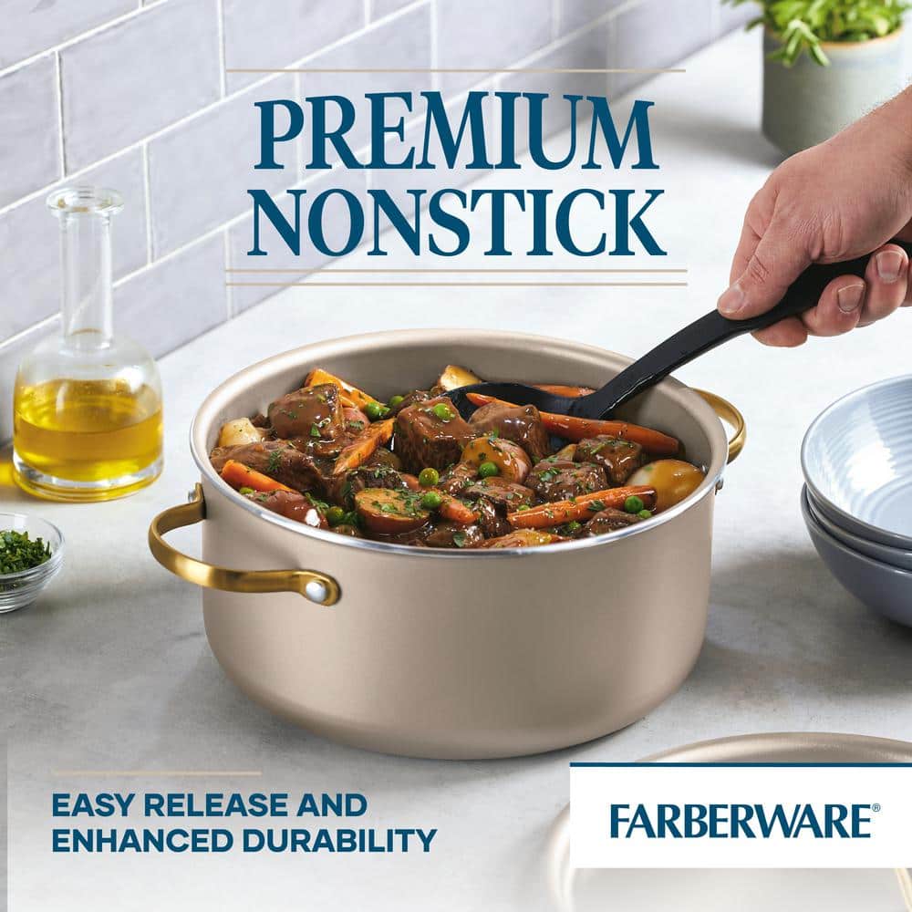 Champagne Aluminum Nonstick 5.5 Quart Dutch Oven with Lid