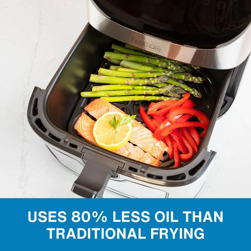 Kenmore 8 Qt Stainless Steel Digital Dual Basket Air Fryer