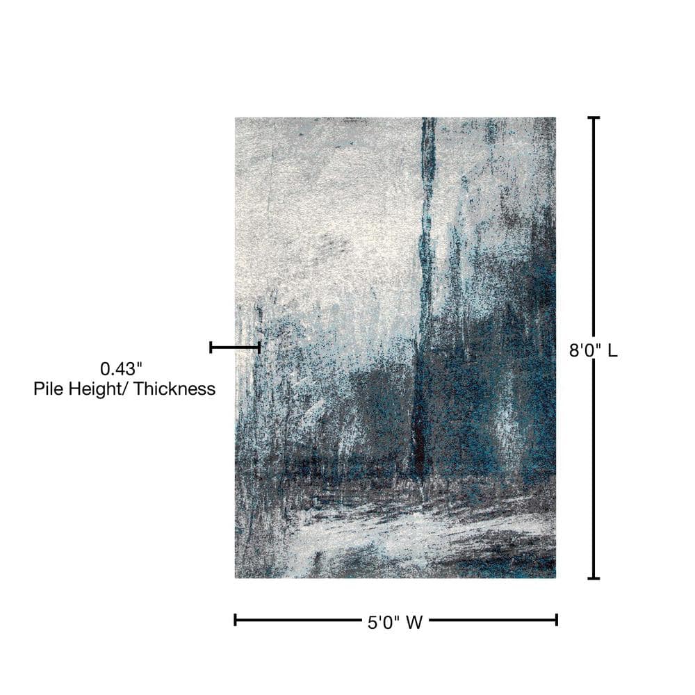 Noreen Gray Abstract Handmade Synthetic Area Rug
