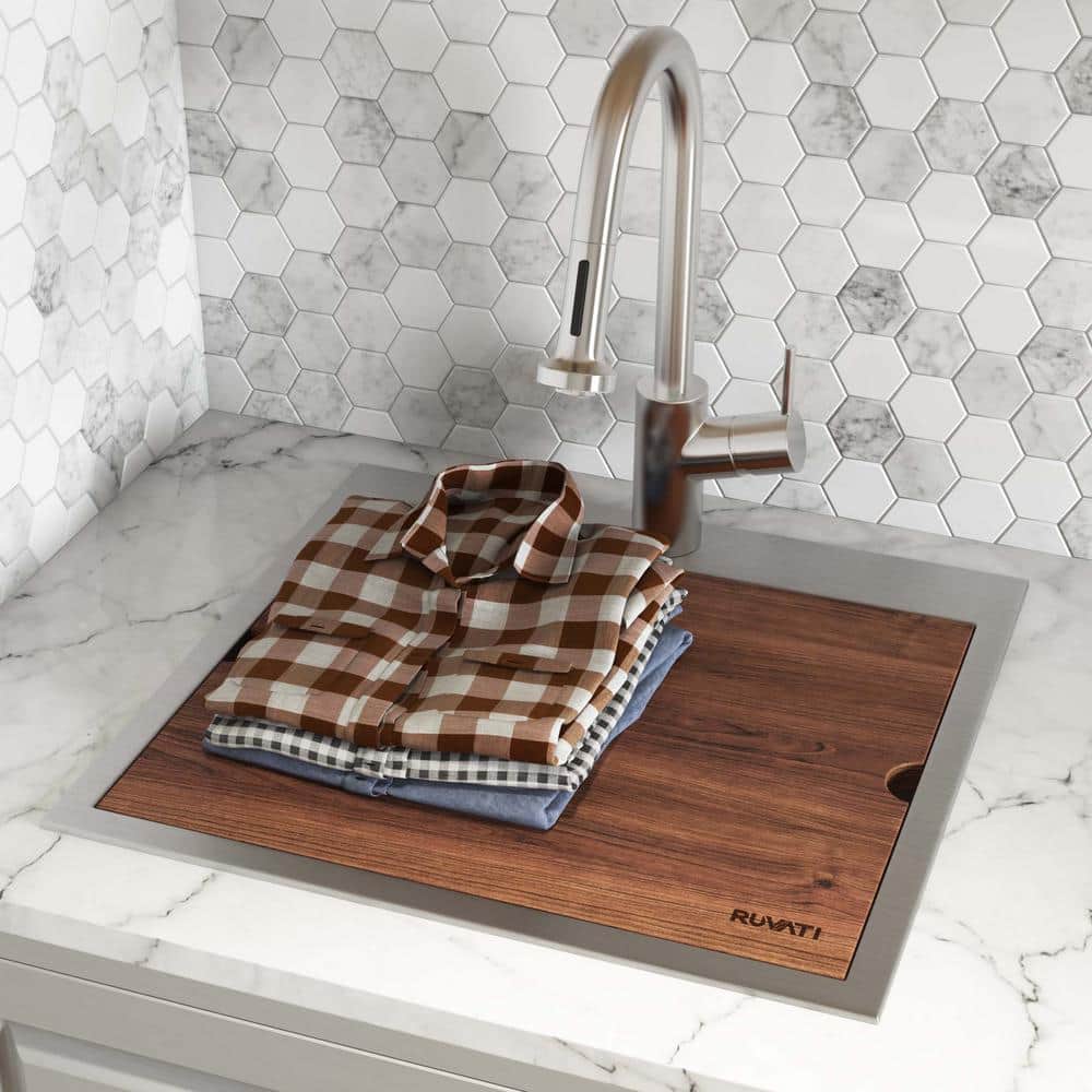 Ruvati 24" Stainless Steel Drop-In Utility Sink with Grid