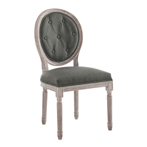 MODWAY Arise Vintage French Natural Gray Upholstered Fabric Dining Side Chair