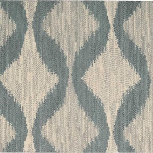 Wandering Highway - Ice - Blue 13.2 ft. 48 oz. Wool Texture Installed Carpet