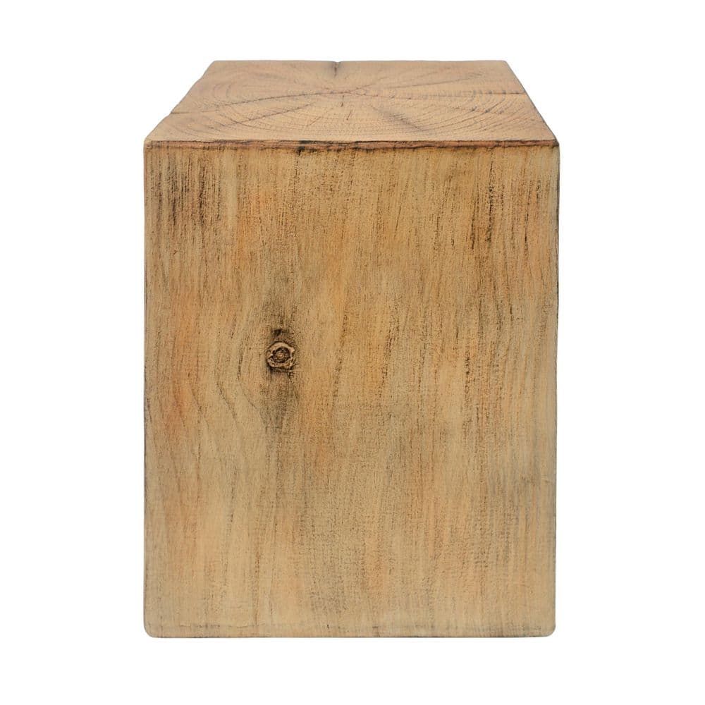 Natural 14 in. Square MGO-Fiberglass Wood-Look Indoor Outdoor End Table Side Table for Patios, Living Rooms, Bedrooms price history on PriceWatchPro