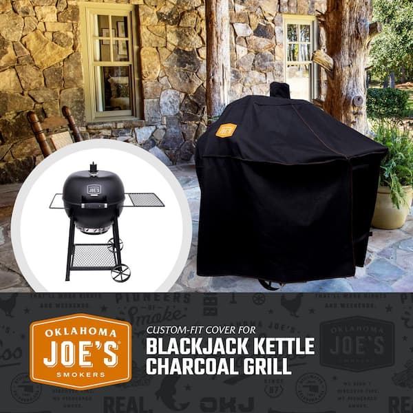 Custom-Fit Rip-Stop Blackjack 21.5 in. Kettle Charcoal Grill Cover in Black