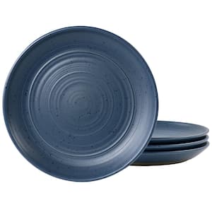 Home Milbrook 4-Piece 7 in. Appetizer Plate Set in Dark Blue Speckle
