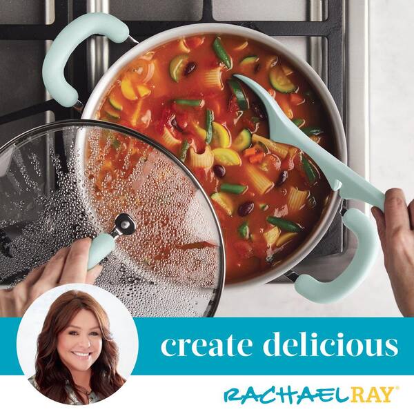 Rachael Ray 6 qt Create Delicious Aluminum Nonstick Stockpot, Teal Shimmer