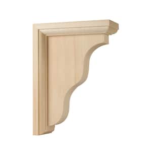 Two-Way Bracket - 2.25 in. x 7 in. x 5 in. - Sanded Unfinished Hardwood - Bracket w/ Keyhole Plate and Mounting Hardware