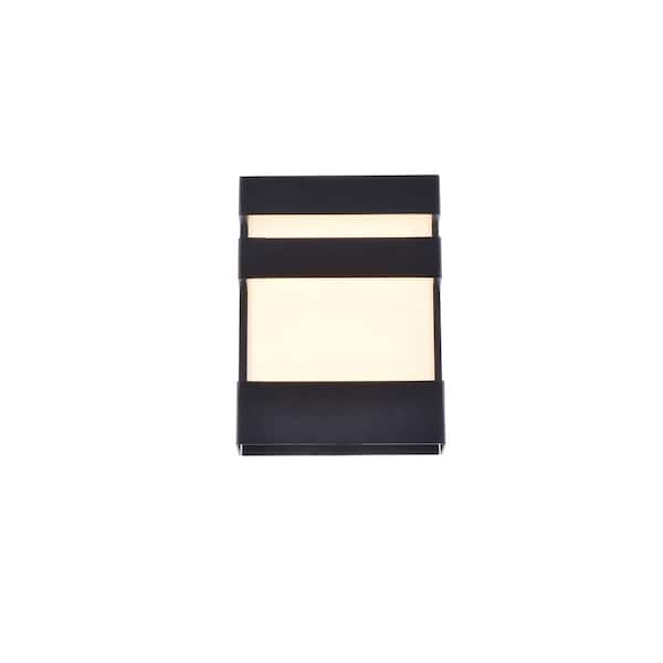 Unbranded Timeless Home 1-Light Square Black LED Outdoor Wall Sconce