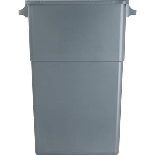 23 Gal. Gray Rectangular Space-Saving Trash Can