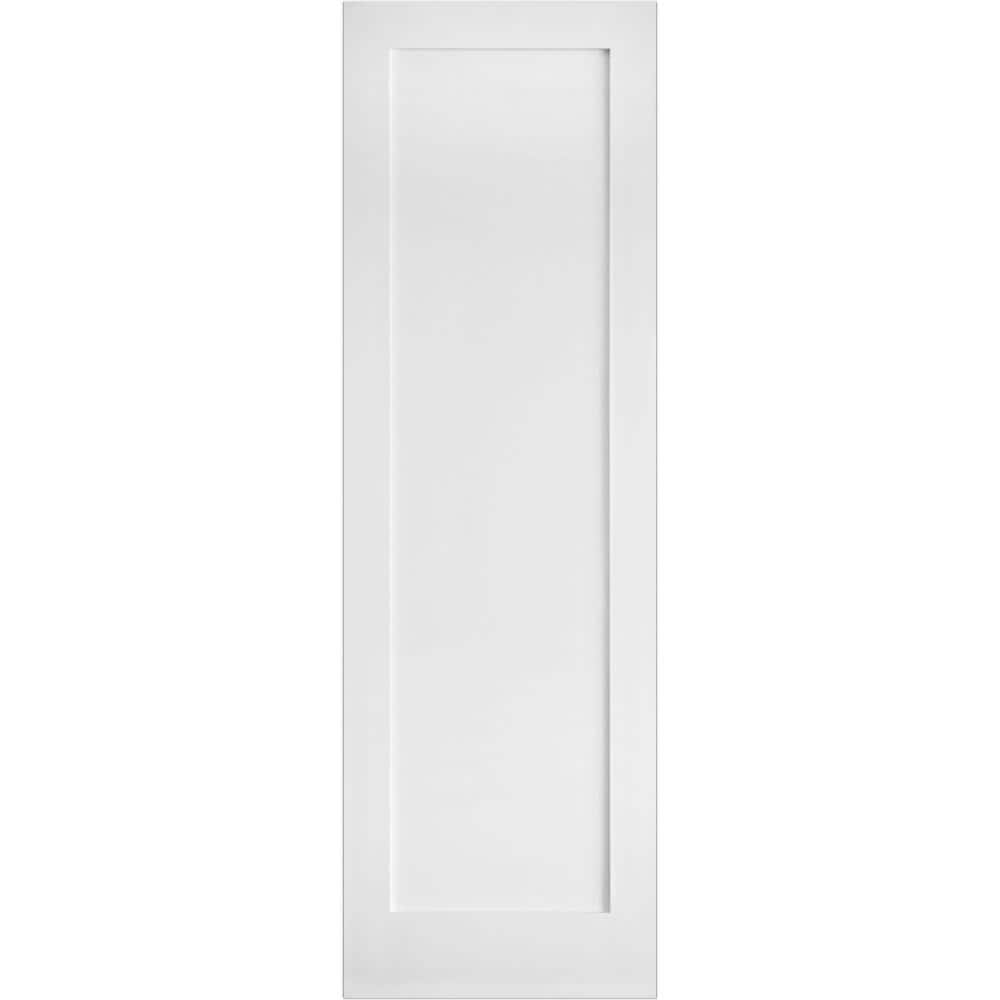 Krosswood Doors 28 in. x 96 in. Shaker 1Panel Primed Solid Core MDF