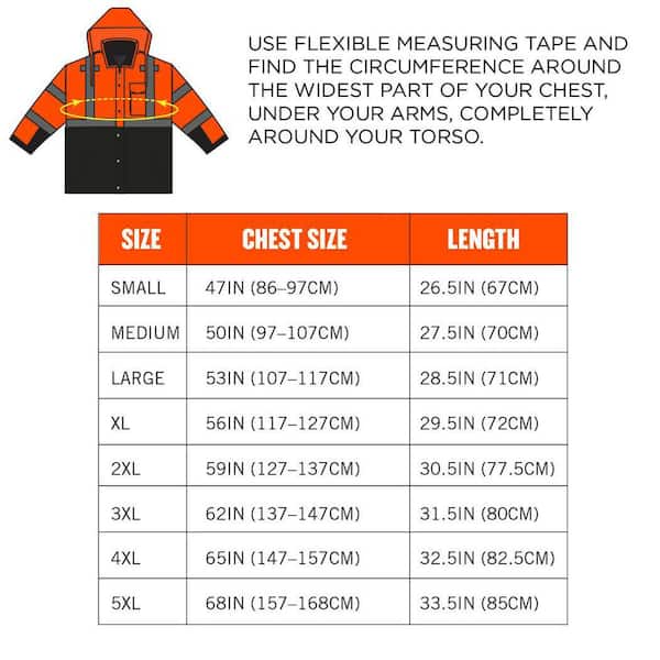 Ergodyne Men's X-Large Orange High Visibility Reflective Bomber