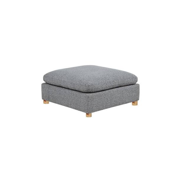 Best Quality Furniture Dexter Rich Grey Color Boucle Fabric Square