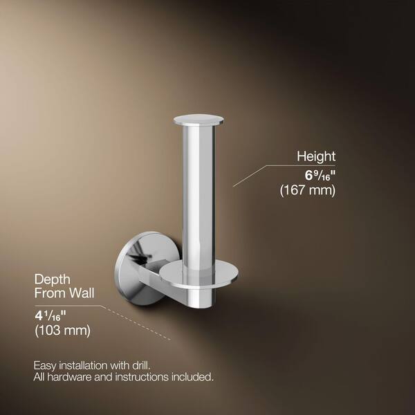 KOHLER Wall-Mount Vertical Toilet Paper Holder in Polished Chrome