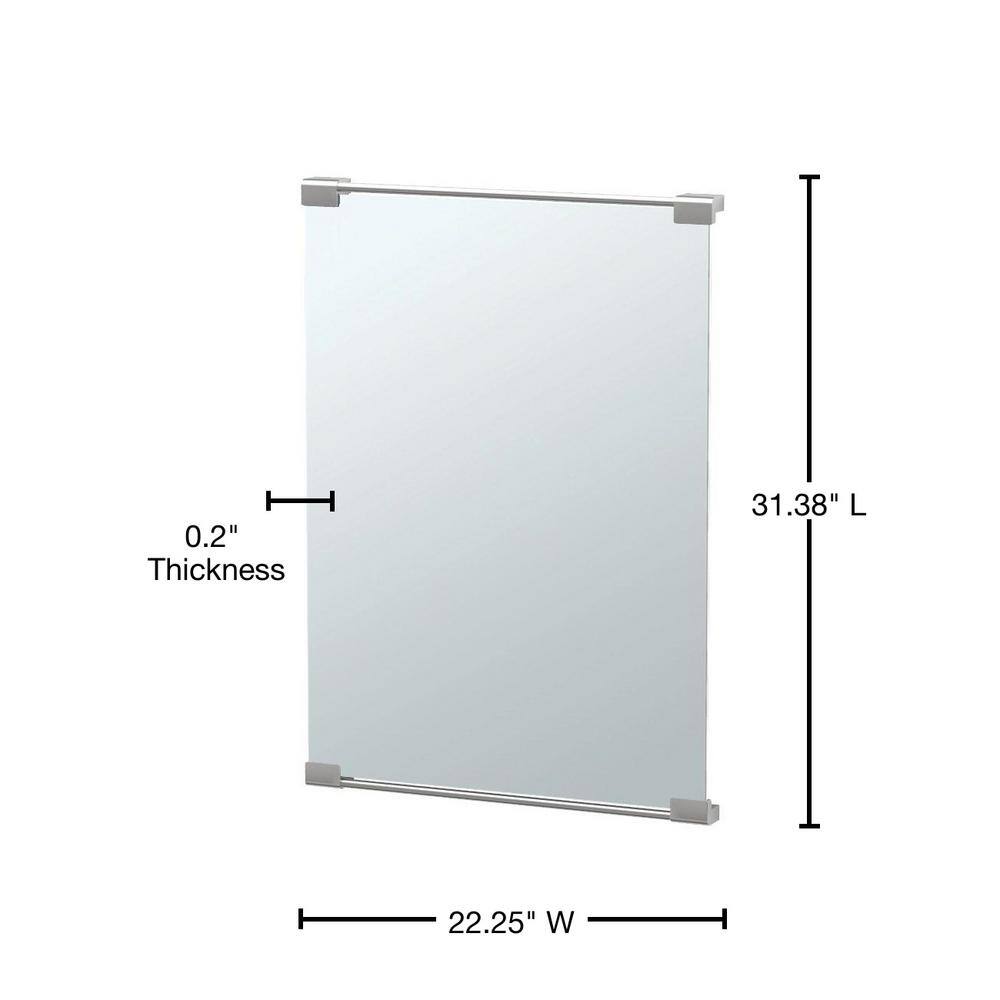 Sleek Rectangular Frameless Vanity Mirror in Brushed Brass