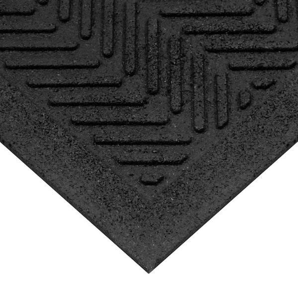 TrafficMaster Shield Black 36 in. x 60 in. Rubber Non-Slip Indoor