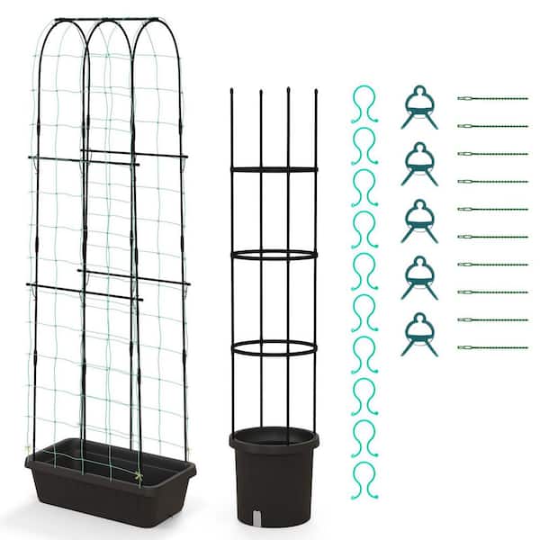 2 Pack 58.5 in. H x 10.5 in. W Trellis in Black