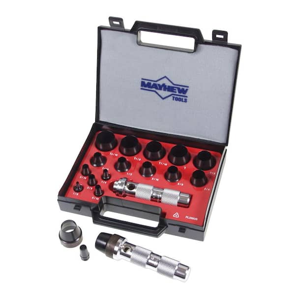 14Pc Heavy Duty Hollow Punch Kit W/Box Tool Set Gasket Leather Rubber Holes  NEW