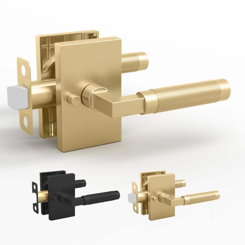 Ellis Privacy Door Handle - 1 Pack Reversible Bed & Bath Door Handles With Privacy Door Lock - Satin Brass price history on PriceWatchPro
