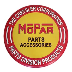 24 in. x 24 in. Mopar Hollow Curved Tin Button Sign