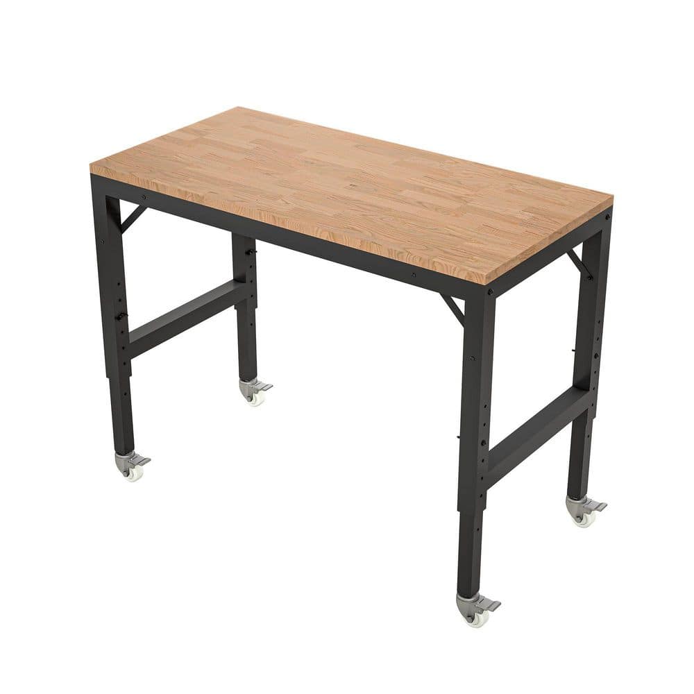 23.6 in. W x 48 in. D Heavy-Duty Adjustable Workbench with Solid Wood Top for Garage price history on PriceWatchPro