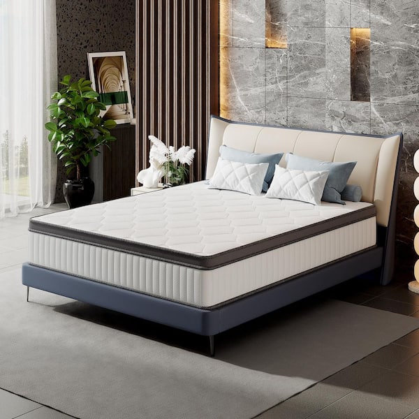 Queen Medium Hybrid Bamboo Charcoal Memory Foam 12 in. Innerspring Tight Top CertiPur-US Certified Foam Mattress