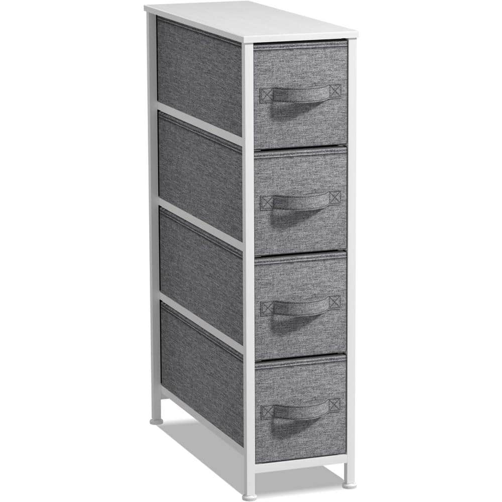 Farmhouse White 4-Drawer Vertical Nursery Dresser with Soft Close