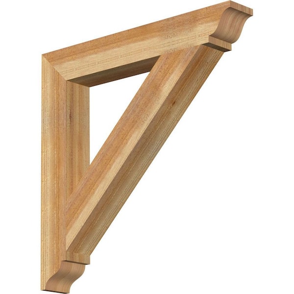 Ekena Millwork 4 in. x 28 in. x 28 in. Western Red Cedar Traditional Rough Sawn Bracket