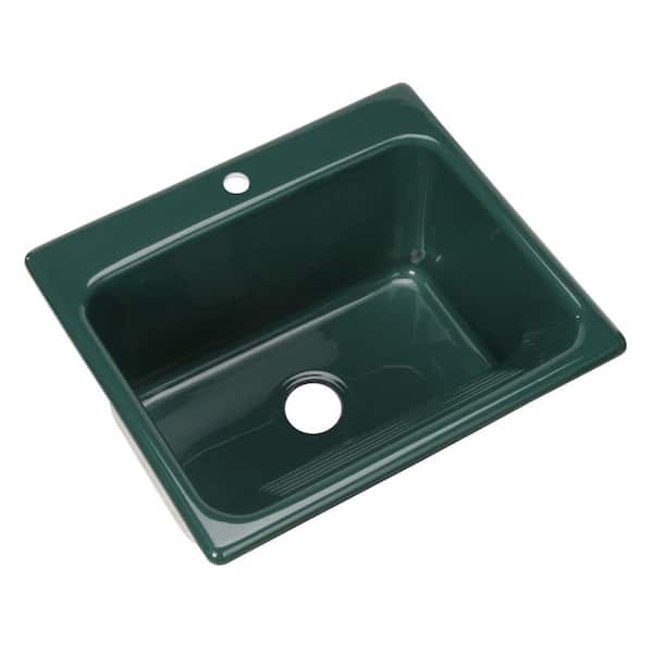 Thermocast Kensington Drop-In Acrylic 25 in. 1-Hole Single Bowl Utility Sink in Rain Forest