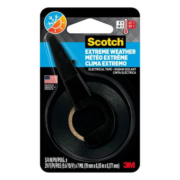 Scotch 0.75 in. x 29.16 ft. Extreme Weather Electrical Tape, Black (Case of 24)