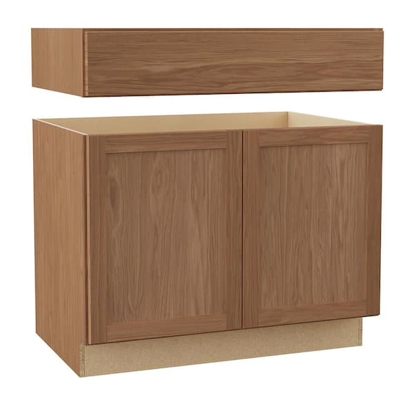 Sinclair 36 in. W x 24 in. D x 34.5 in. H Assembled Sink Base Cabinet in Shaker Saddle Oak